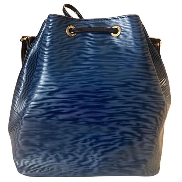 Louis Vuitton Epi Noe Blue with Black Trim Leather PM Bucket Shoulder Bag A20922 - Picture 7 of 14